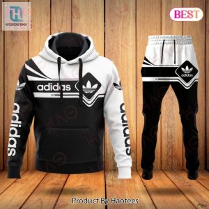 New Adidas Black Mix White Luxury Brand Hoodie And Pants Limited Edition Luxury Store hotcouturetrends 1 1