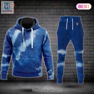 Louis Vuitton Tie Dye Blue Color Luxury Brand Hoodie And Pants Pod Design Luxury Store hotcouturetrends 1 1
