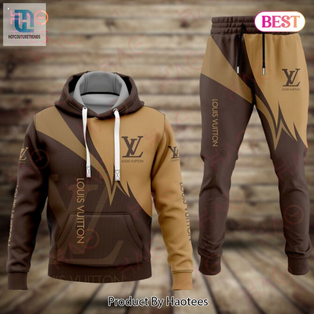 Louis Vuitton Brown Color Luxury Brand Hoodie And Pants Limited Edition Luxury Store 