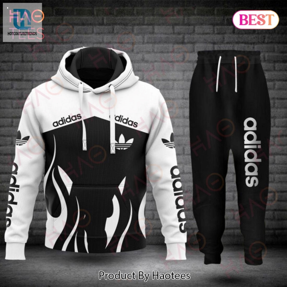 Hot Adidas White Mix Black Luxury Brand Hoodie And Pants Limited Edition Luxury Store 