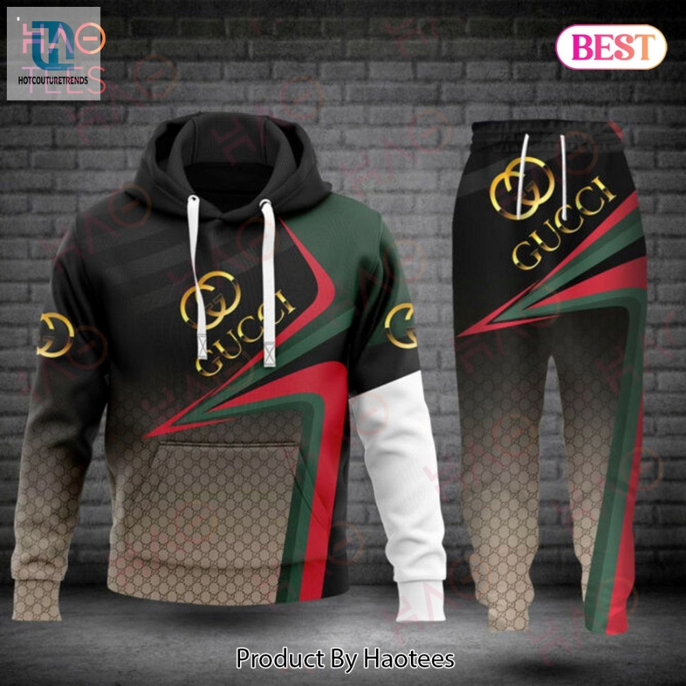 Gucci Black Mix Color Luxury Brand Hoodie And Pants Pod Design Luxury Store 