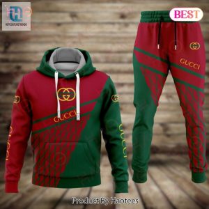 Best Gucci Red Mix Green Luxury Brand Hoodie And Pants Pod Design Luxury Store hotcouturetrends 1 1