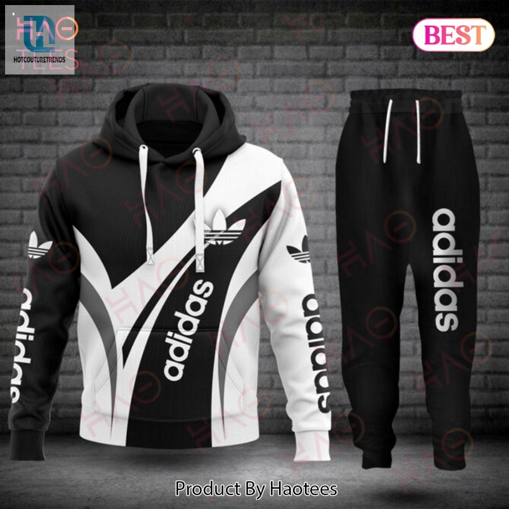 Best Adidas Black Mix White Luxury Brand Hoodie And Pants Limited Edition Luxury Store 