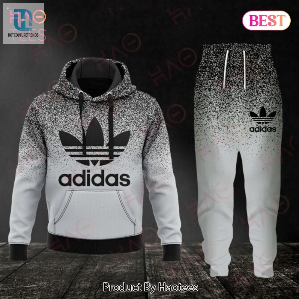 Adidas Grey Mix Black Luxury Brand Hoodie And Pants Limited Edition Luxury Store 