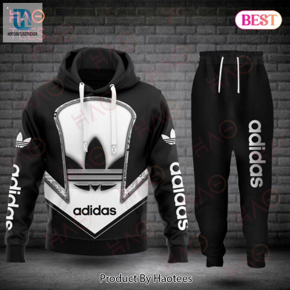 Adidas Black Mix Logo Luxury Brand Hoodie And Pants Limited Edition Luxury Store 