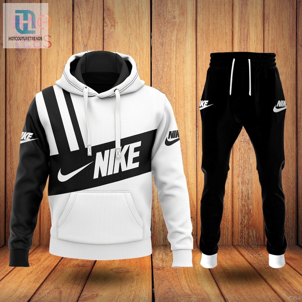 Available Nike Black Whiteb Hoodie And Pants All Over Printed Luxury Store 