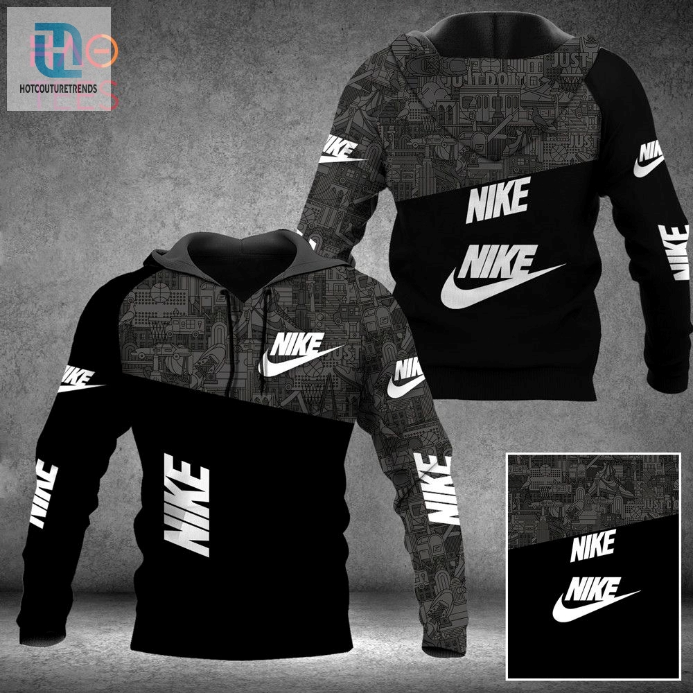 Available Nike Black Luxury Brand Hoodie And Pants All Over Printed Luxury Store 