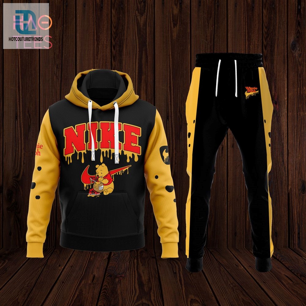 New Nike Gold Black Luxury Brand 3D Hoodie And Pants Limited Edition Luxury Store 