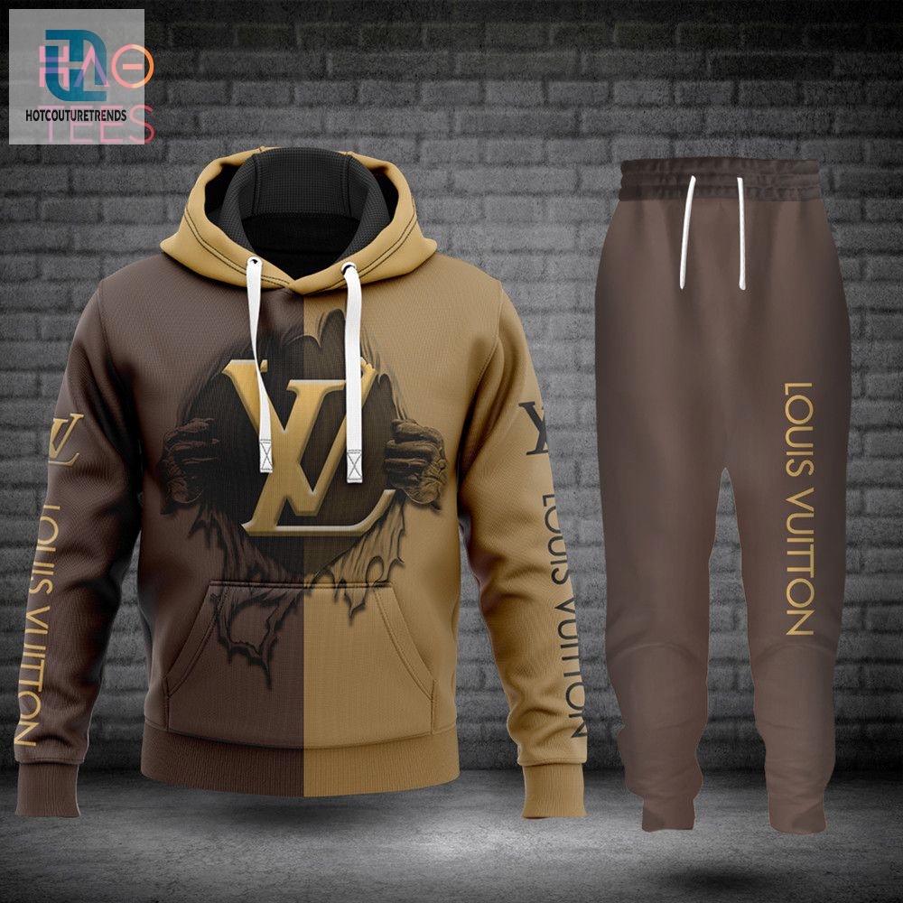 Best Louis Vuitton Luxury Brand 3D Hoodie And Pants Limited Edition Luxury Store 