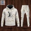 New Louis Vuitton White Gold Luxury Brand Hoodie Pants Limited Edition Luxury Store hotcouturetrends 1