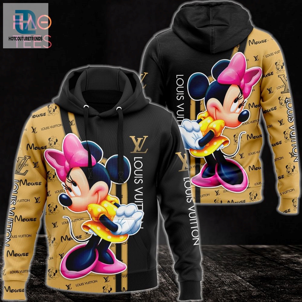 Trending Louis Vuitton Gold Black Luxury Brand 3D Hoodie Pants Limited Edition Luxury Store 