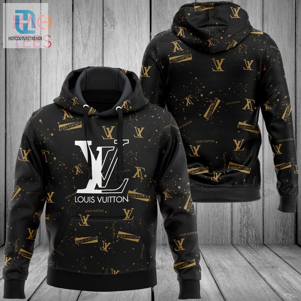 Trending Louis Vuitton Black Gold Luxury Brand Hoodie Pants Limited Edition Luxury Store 