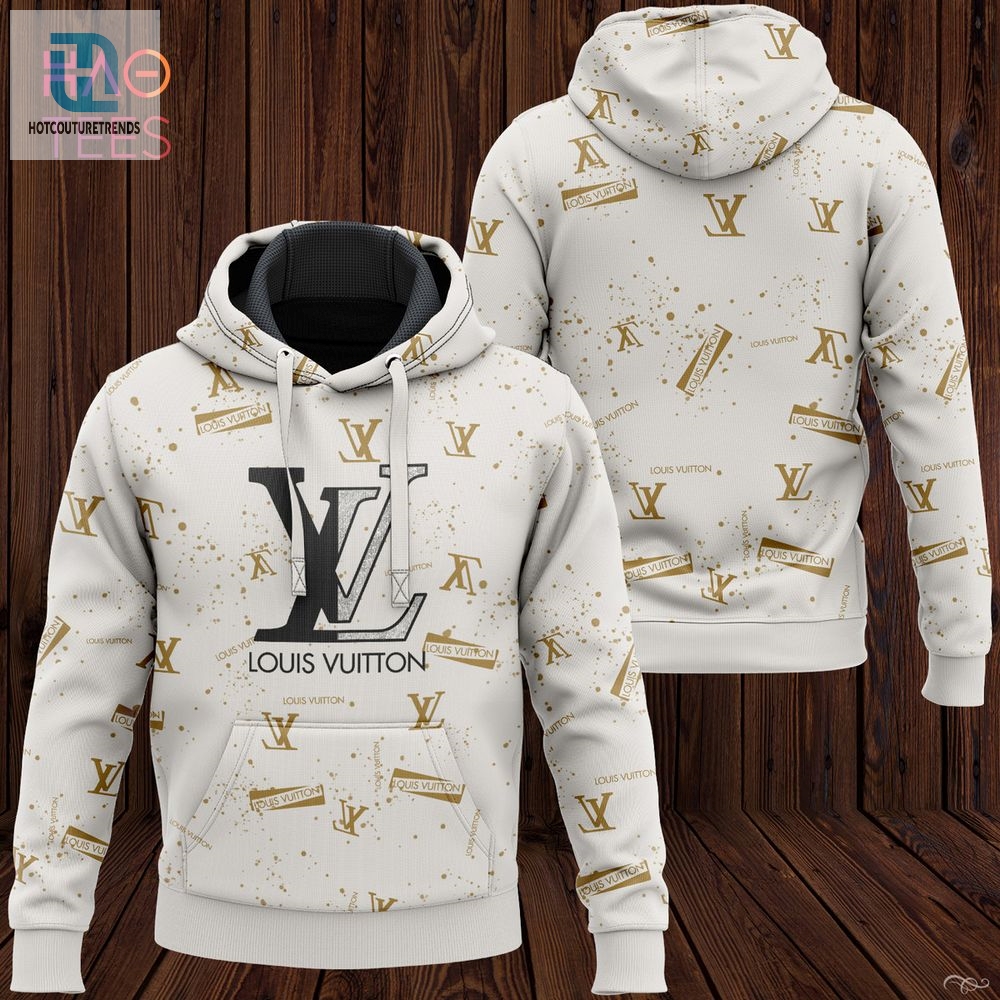 Best Louis Vuitton Luxury White Gold Brand Hoodie Pants Limited Edition Luxury Store hotcouturetrends 1