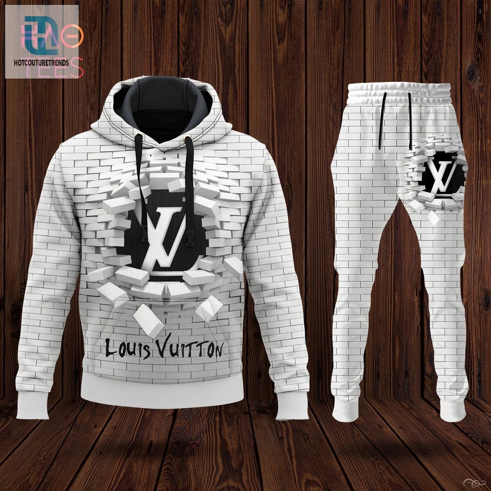 Available Louis Vuitton White Luxury Brand 3D Hoodie Pants Limited Edition Luxury Store 