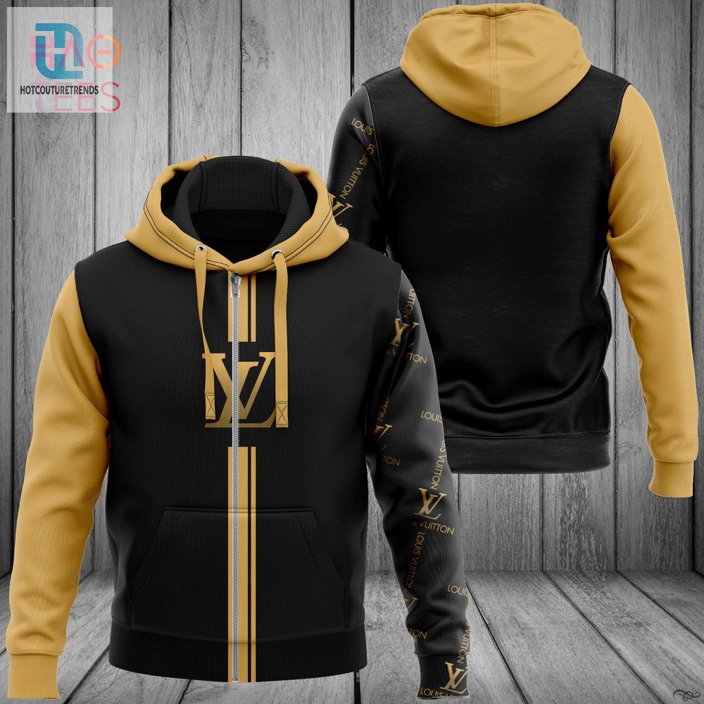 Available Louis Vuitton Gold Black Luxury Brand Hoodie Pants Limited Edition Luxury Store 