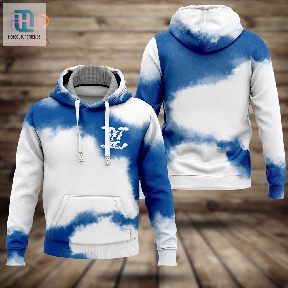 Available Louis Vuitton Blue Sky White Clouds Luxury Brand Hoodie Pants Limited Edition Luxury Store 