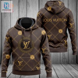 New Louis Vuitton Brown Luxury Brand Hoodie Pants All Over Printed Luxury Store hotcouturetrends 1 1