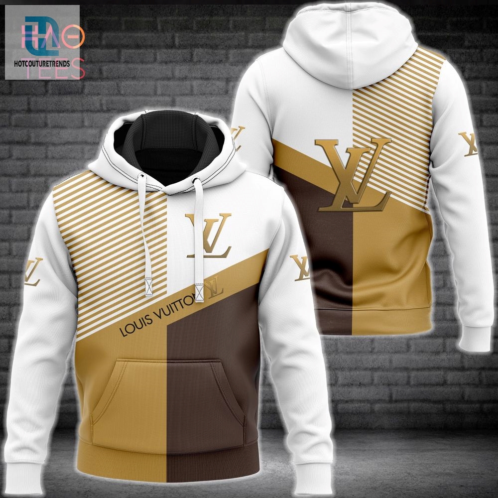 Hot Louis Vuitton White Gold Brown Luxury Brand Hoodie Pants Limited Edition Luxury Store 