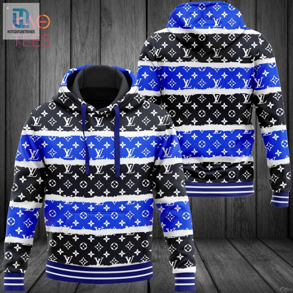 Best Louis Vuitton Black White Blue Hoodie Pants Limited Edition Luxury Store 