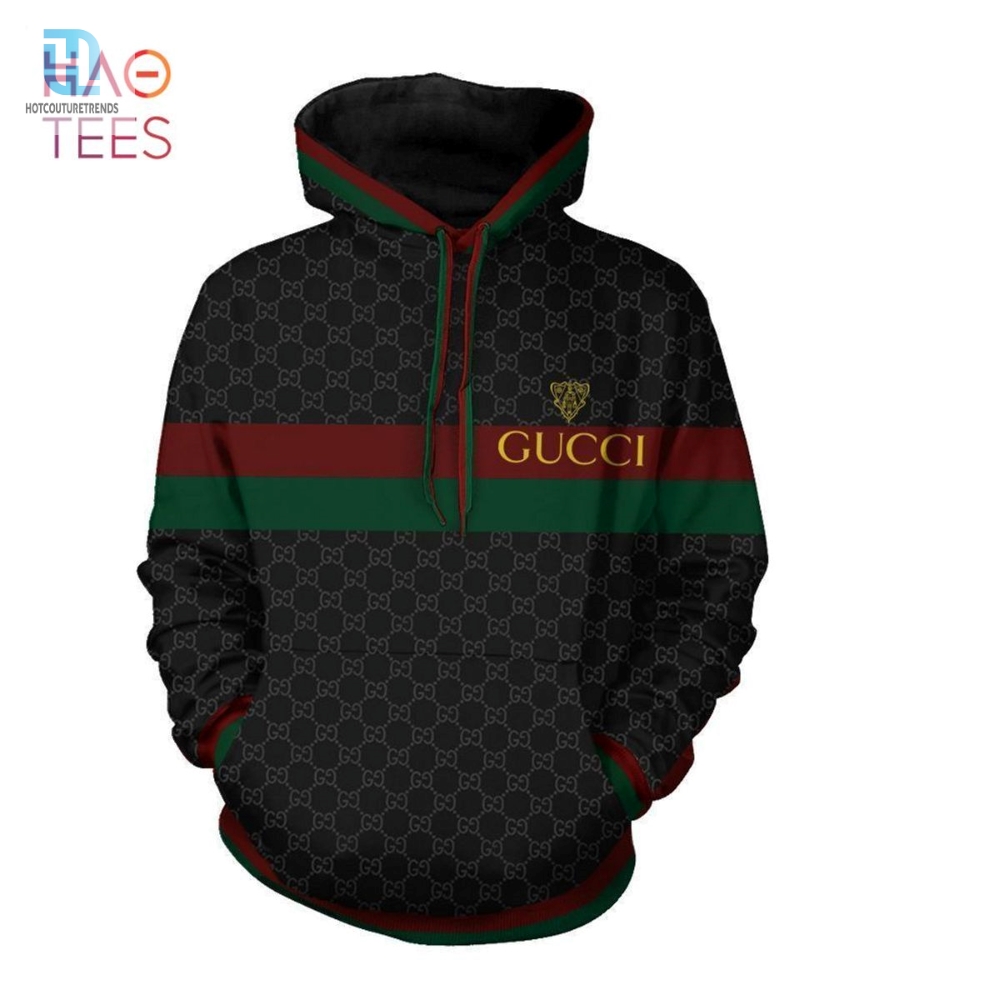 New Gucci Black Red Green Luxury Brand Hoodie And Pants Limited Edition Luxury Store 