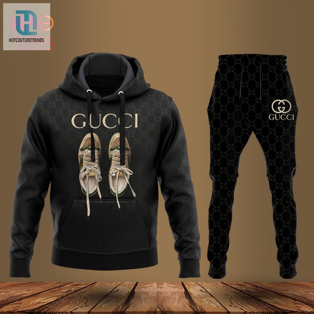 Best Gucci Luxury Brand Black Hoodie Pants Limited Edition Luxury Store 