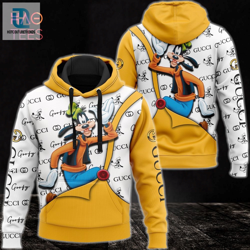 New Gucci Luxury Brand Whtie Gold 3D Hoodie And Pants Limited Edition Luxury Store 