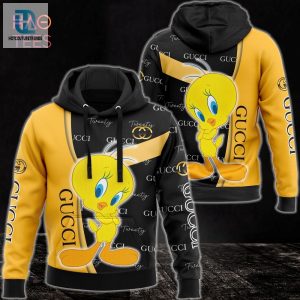 New Gucci Luxury Brand Gold Black 3D Hoodie And Pants Pod Design Luxury Store hotcouturetrends 1 1