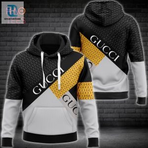 New Gucci Black Gold White Luxury Brand Hoodie And Pants Limited Edition Luxury Store hotcouturetrends 1 1