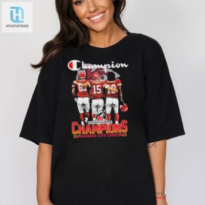 Champion Travis Kelce Patrick Mahomes And Isiah Pacheco Kansas City Chiefs Afc Champions Signatures Shirt Hoodie hotcouturetrends 1 2