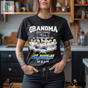 Nfl Grandma Doesnt Usually Yell But When She Does Her Los Angeles Chargers Are Playing Football Team Signature Shirt hotcouturetrends 1 3