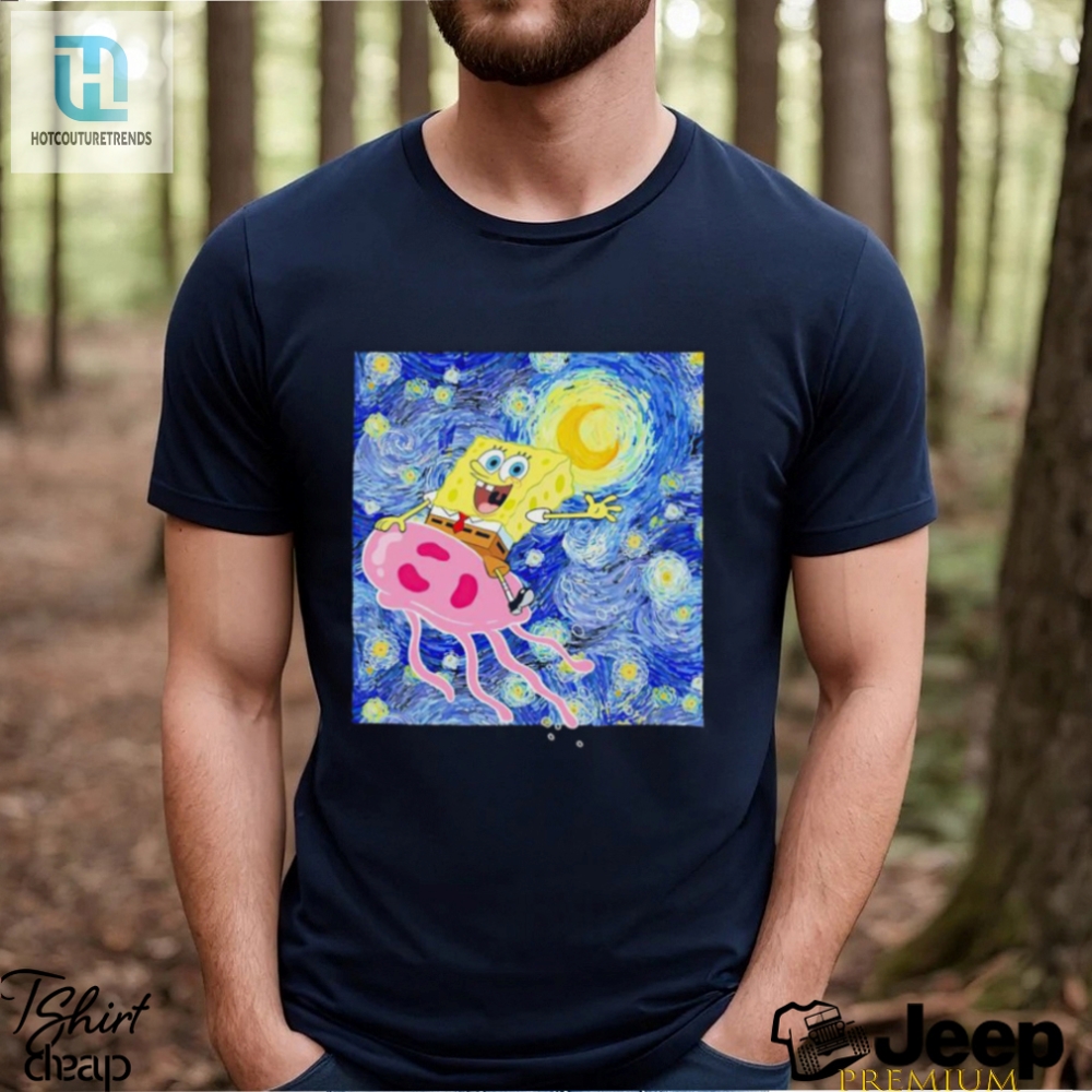 Spongebob Squarepants Jellyfish Fields Starry Night Shirt 