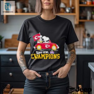 Snoopy And Woodstock Driving Car Kansas City Chiefs Super Bowl Lviii Champions Shirt hotcouturetrends 1 2