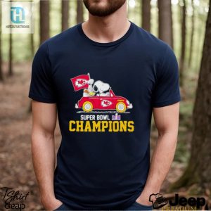 Snoopy And Woodstock Driving Car Kansas City Chiefs Super Bowl Lviii Champions Shirt hotcouturetrends 1 3