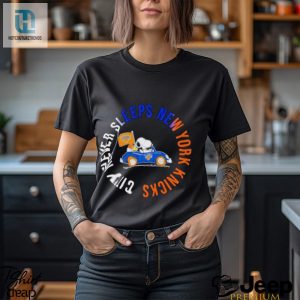 Snoopy And Woodstock Driving Car City Never Sleeps New York Knicks Shirt hotcouturetrends 1 2