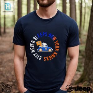 Snoopy And Woodstock Driving Car City Never Sleeps New York Knicks Shirt hotcouturetrends 1 3