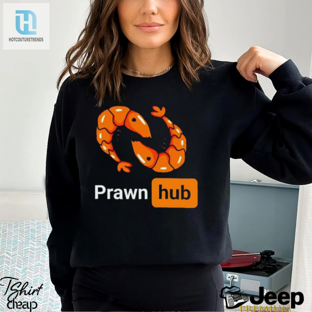 Prawn Hub Logo Parody Wordplay Shirt 