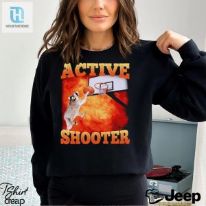 Active Shooter Funny Basketball Raccoon Meme Shirt hotcouturetrends 1 5