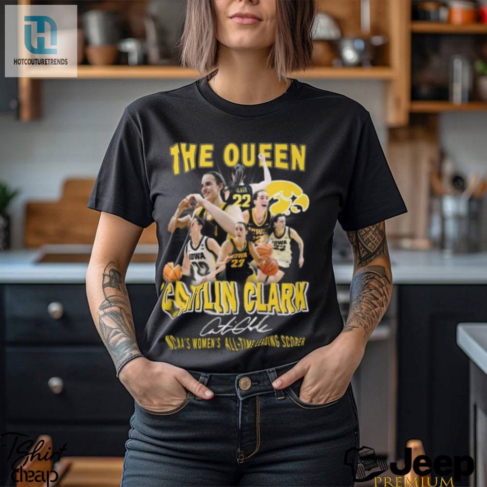 The Queen Caitlin Clark Ncaas Womens All Time Leading Scorer T Shirt 