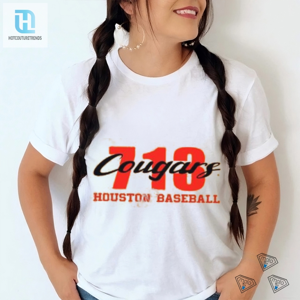 Official 713 Cougars Houston Baseball Long Sleeve Tee Shirt 