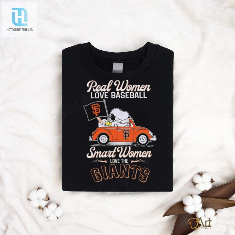 Peanuts Snoopy And Woodstock On Car Real Women Love Baseball Smart Women Love The San Francisco Giants Shirt hotcouturetrends 1