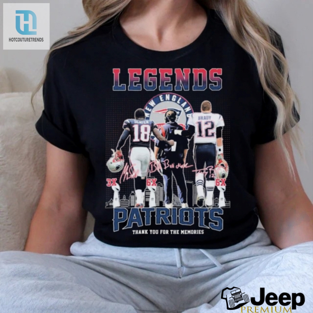 Legends Bill Belichick Tom Brady And Matthew Slater New England Patriots Thank You For The Memories Signatures Shirt 
