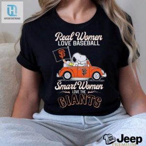 Peanuts Snoopy And Woodstock On Car Real Women Love Baseball Smart Women Love The San Francisco Giants Shirt hotcouturetrends 1 5