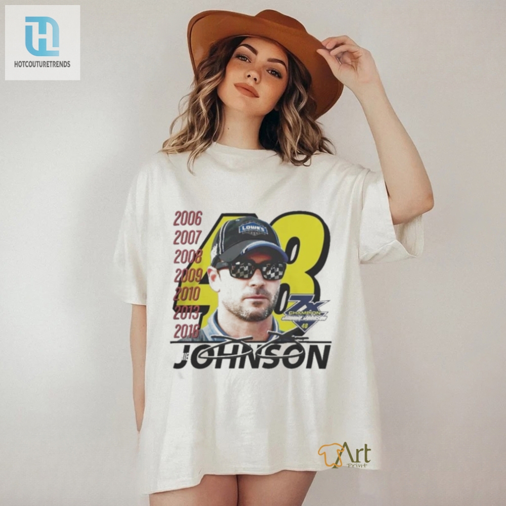 Official Hendrick Motorsports X Homefield Retro Inspired Jimmie Johnson 7 Time Champ T Shirt 