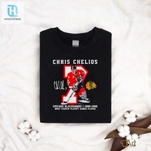 Chris Chelios Chicago Blackhawks Jersey Retirement Signature Shirt hotcouturetrends 1 3