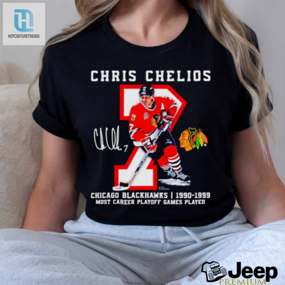 Chris Chelios Chicago Blackhawks Jersey Retirement Signature Shirt 