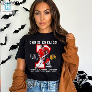 Chris Chelios 7 Chicago Blackhawks Most Career Playoff Games Played Signature Shirt hotcouturetrends 1 2