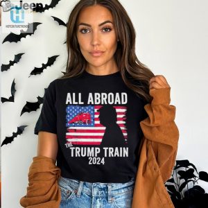 All Aboard The Trump Train 2024 Usa Flag T Shirt hotcouturetrends 1 2