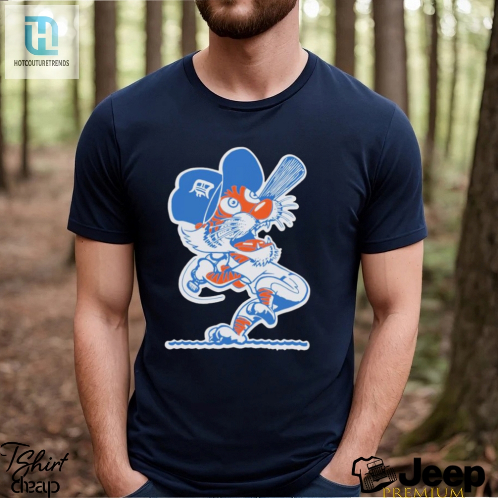 Detroit Tigers Vintage Cartoon Baseball Mlb Shirt 