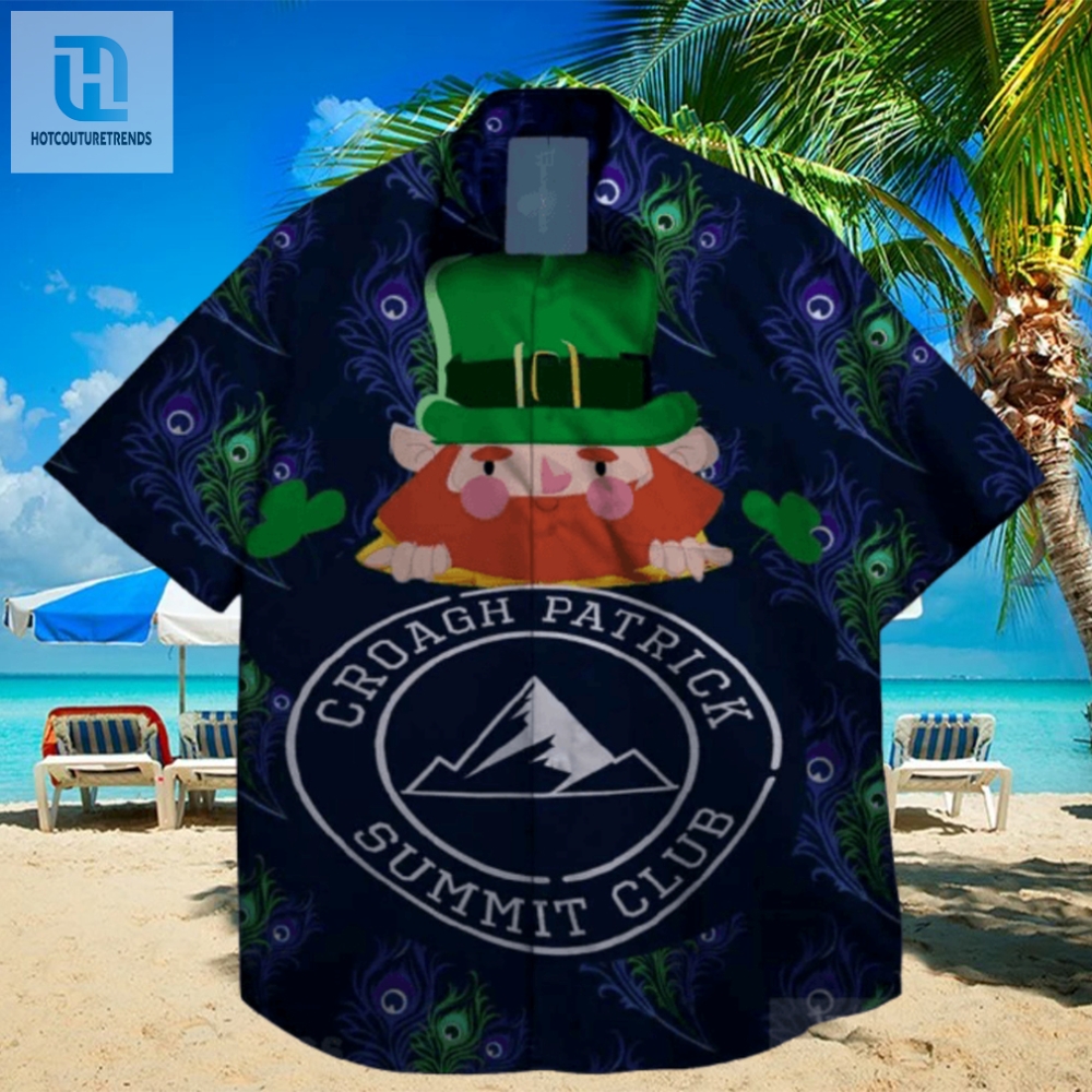 Croach Patrick Summit Club And Shamrock At St Patrick Day Hawaiian Shirt 