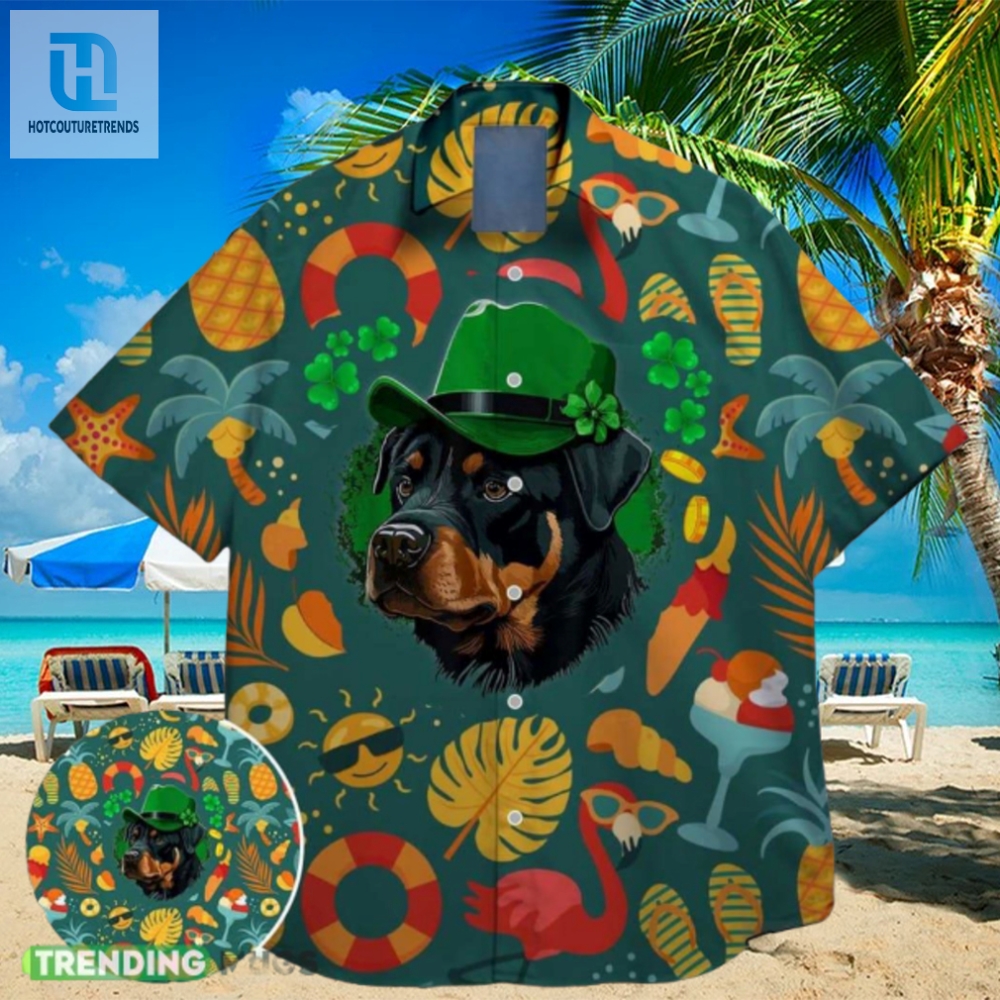 Dog Paw Puppy Pet Green Shamrock Bigfoot St Paddys Vibes On St Patrick Day Hawaiian Shirt Exotic 